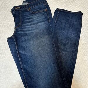 LOFT Dark Blue Stretch Straight Leg Jeans - perfect condition